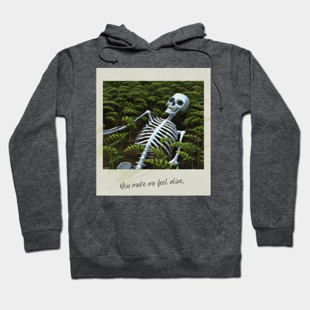 Skeleton Among Ferns Hoodie by EggheadK8